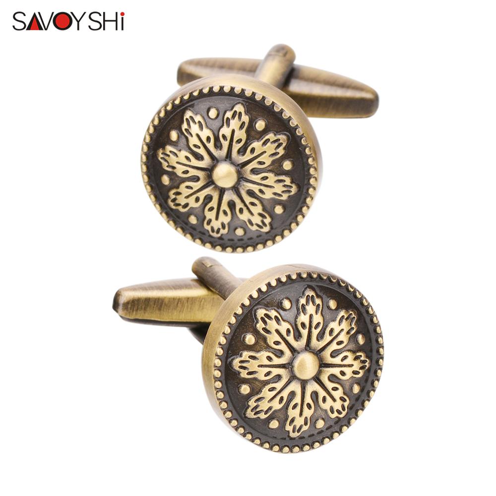Mens Grooming Brand - SAVOYSHI Vintage Bronze Pattern Shirt Cufflinks