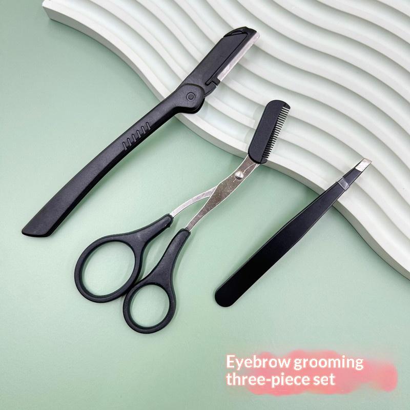 Grooming Men'S Eyebrows - 【B】3Pcs Stainless Steel Eyebrow Grooming Set