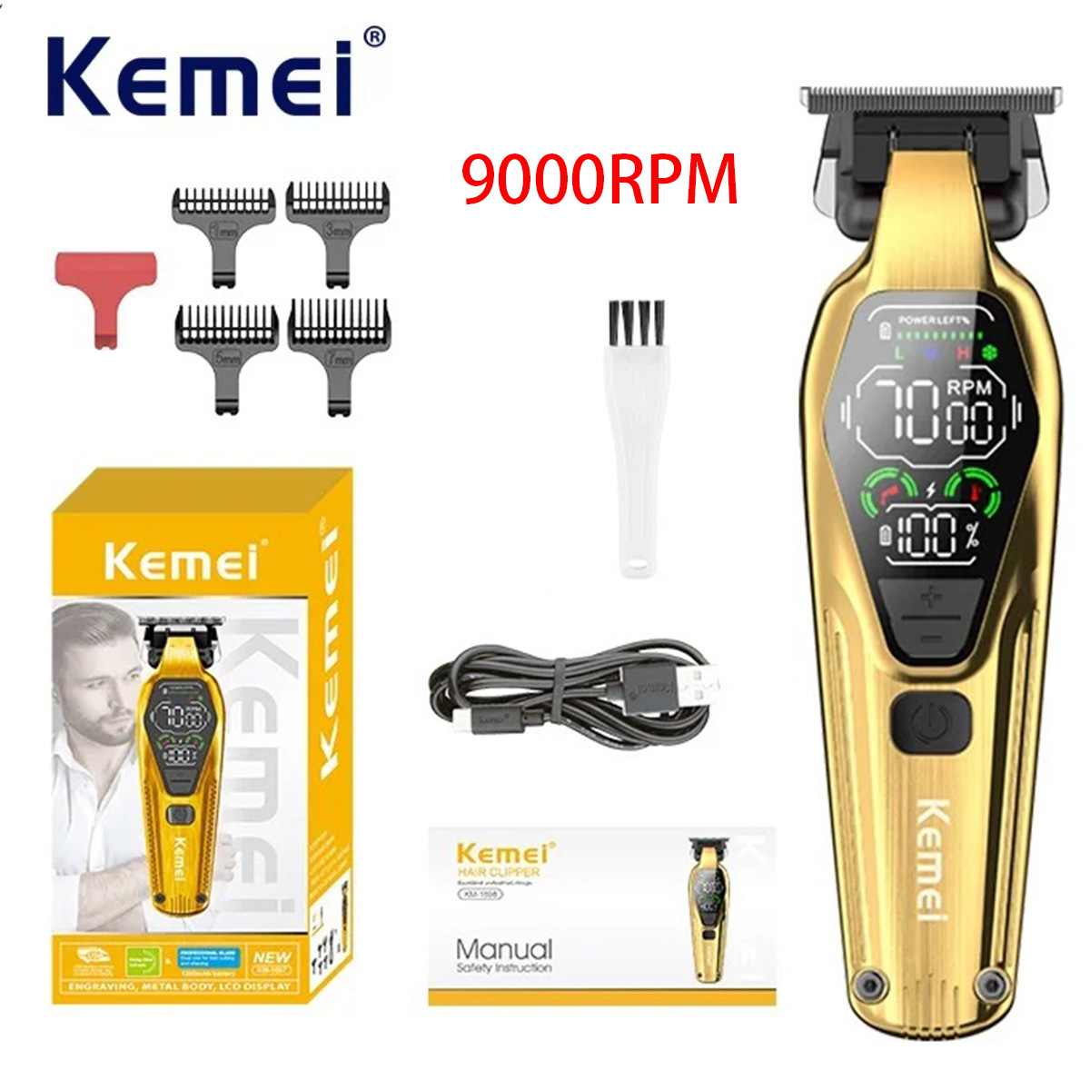Kemei Mens Hair Clippers Profe - огляд і ціна Grooming Men'S Eyebrows